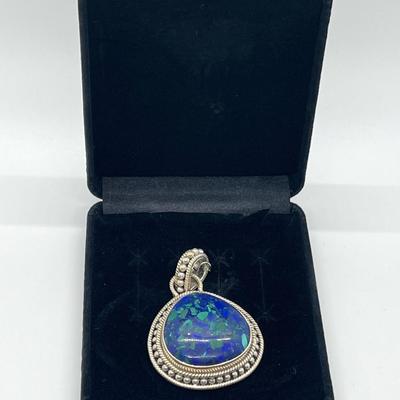 LOT 172: Artisan Crafted Sterling Azurmalachite Pendant