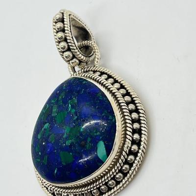 LOT 172: Artisan Crafted Sterling Azurmalachite Pendant