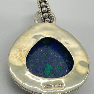 LOT 172: Artisan Crafted Sterling Azurmalachite Pendant