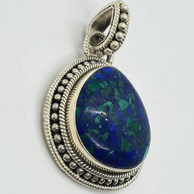 LOT 172: Artisan Crafted Sterling Azurmalachite Pendant