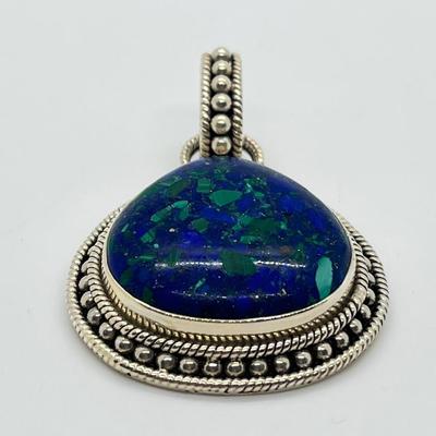 LOT 172: Artisan Crafted Sterling Azurmalachite Pendant