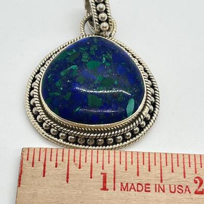 LOT 172: Artisan Crafted Sterling Azurmalachite Pendant