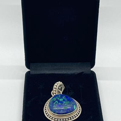 LOT 172: Artisan Crafted Sterling Azurmalachite Pendant