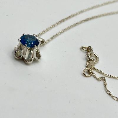 LOT 173: Diamonique CZ 925 Pendant on Sterling Silver 18" Chain