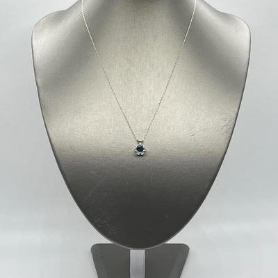 LOT 173: Diamonique CZ 925 Pendant on Sterling Silver 18" Chain