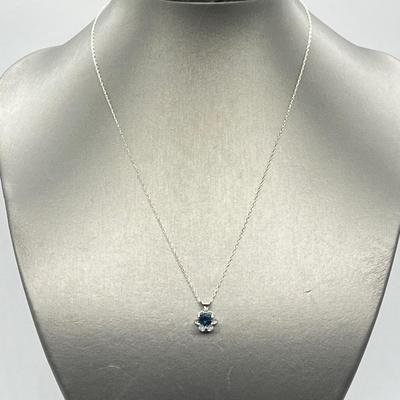 LOT 173: Diamonique CZ 925 Pendant on Sterling Silver 18" Chain