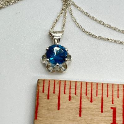 LOT 173: Diamonique CZ 925 Pendant on Sterling Silver 18" Chain