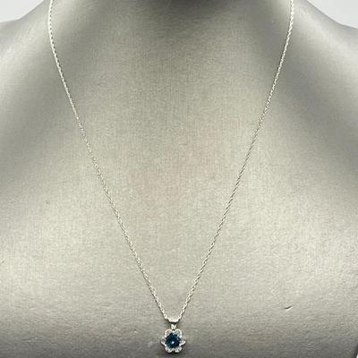 LOT 173: Diamonique CZ 925 Pendant on Sterling Silver 18" Chain
