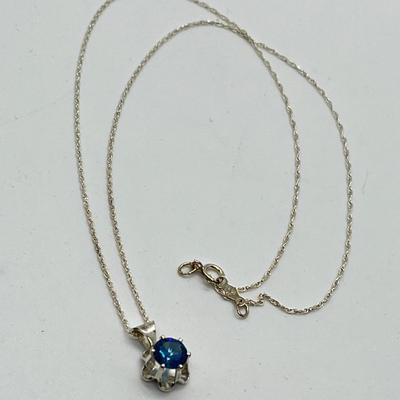 LOT 173: Diamonique CZ 925 Pendant on Sterling Silver 18" Chain