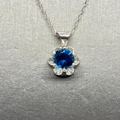 LOT 173: Diamonique CZ 925 Pendant on Sterling Silver 18" Chain