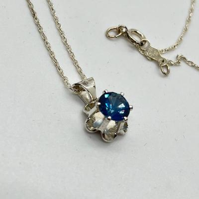 LOT 173: Diamonique CZ 925 Pendant on Sterling Silver 18" Chain