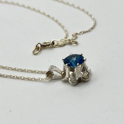 LOT 173: Diamonique CZ 925 Pendant on Sterling Silver 18" Chain