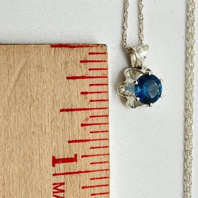 LOT 173: Diamonique CZ 925 Pendant on Sterling Silver 18" Chain