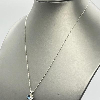 LOT 173: Diamonique CZ 925 Pendant on Sterling Silver 18" Chain
