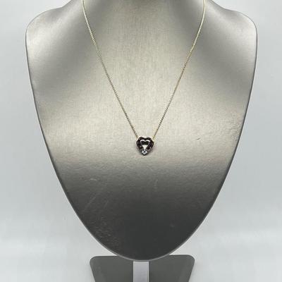 LOT 177: Diamonique Sterling Silver Ruby Sweetheart Pendant w/ 18" Chain