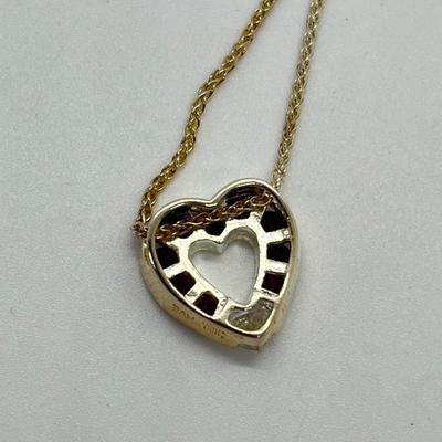 LOT 177: Diamonique Sterling Silver Ruby Sweetheart Pendant w/ 18" Chain