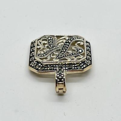 LOT Suspicion Sterling Silver & Marcasite Initial "K" Enhancer/Pendant