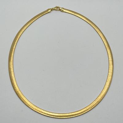 LOT 179: Veronese 18K Gold Bonded Sterling Silver 18" Reversible Omega Necklace