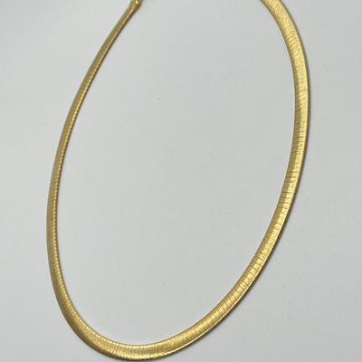 LOT 179: Veronese 18K Gold Bonded Sterling Silver 18" Reversible Omega Necklace
