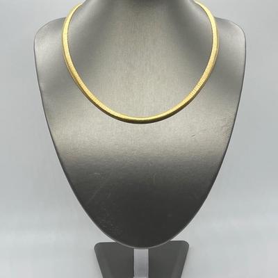 LOT 179: Veronese 18K Gold Bonded Sterling Silver 18" Reversible Omega Necklace