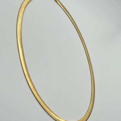 LOT 179: Veronese 18K Gold Bonded Sterling Silver 18" Reversible Omega Necklace