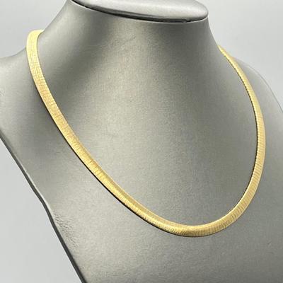 LOT 179: Veronese 18K Gold Bonded Sterling Silver 18" Reversible Omega Necklace