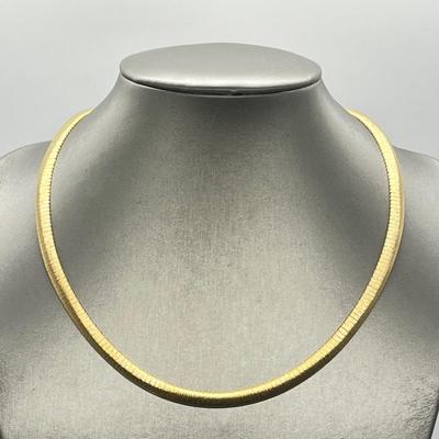 LOT 179: Veronese 18K Gold Bonded Sterling Silver 18" Reversible Omega Necklace