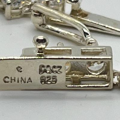 LOT 182: Diamonique Sterling Silver 20.45 ct tw Graduated 17" Necklace