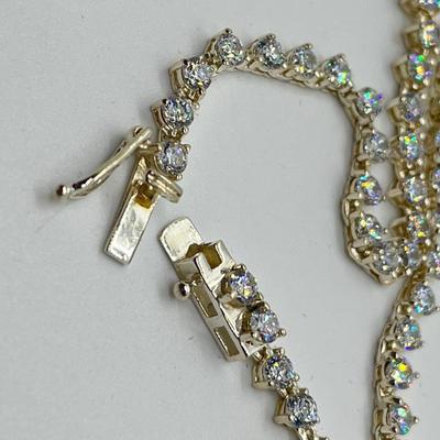 LOT 182: Diamonique Sterling Silver 20.45 ct tw Graduated 17" Necklace