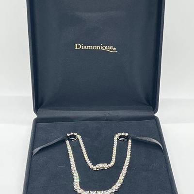 LOT 182: Diamonique Sterling Silver 20.45 ct tw Graduated 17" Necklace