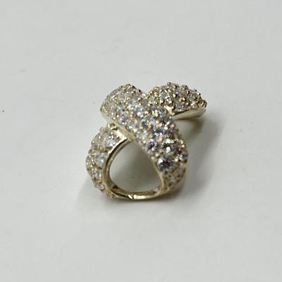 LOT 184: Sterling Silver Diamonique "X" Design Slide Pendant