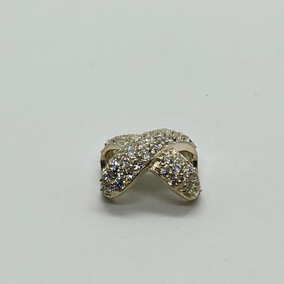 LOT 184: Sterling Silver Diamonique "X" Design Slide Pendant