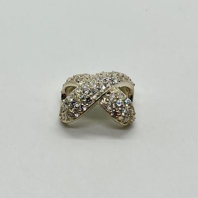 LOT 184: Sterling Silver Diamonique "X" Design Slide Pendant