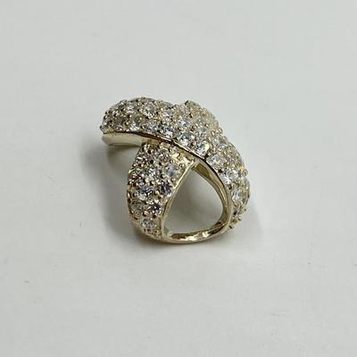 LOT 184: Sterling Silver Diamonique "X" Design Slide Pendant