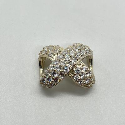 LOT 184: Sterling Silver Diamonique "X" Design Slide Pendant