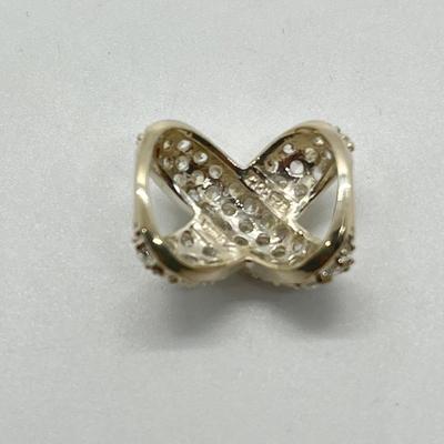 LOT 184: Sterling Silver Diamonique "X" Design Slide Pendant