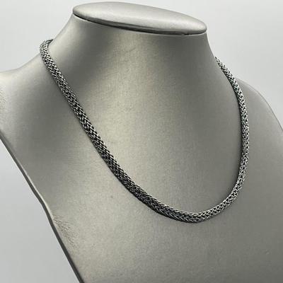 LOT 185: Suspicion Sterling Silver & Marcasite Woven 18" Necklace