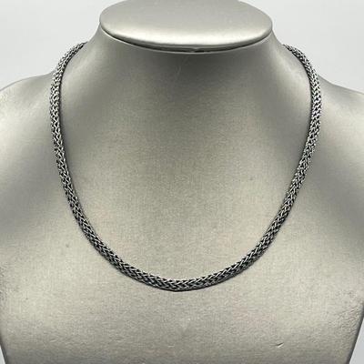 LOT 185: Suspicion Sterling Silver & Marcasite Woven 18" Necklace