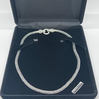 LOT 185: Suspicion Sterling Silver & Marcasite Woven 18" Necklace