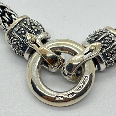 LOT 185: Suspicion Sterling Silver & Marcasite Woven 18" Necklace