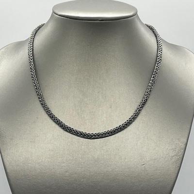 LOT 185: Suspicion Sterling Silver & Marcasite Woven 18" Necklace