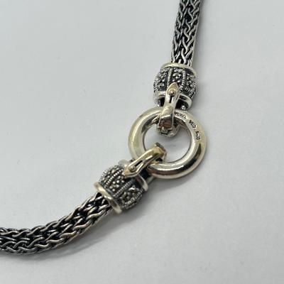LOT 185: Suspicion Sterling Silver & Marcasite Woven 18" Necklace