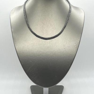 LOT 185: Suspicion Sterling Silver & Marcasite Woven 18" Necklace