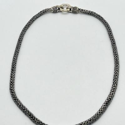 LOT 185: Suspicion Sterling Silver & Marcasite Woven 18" Necklace
