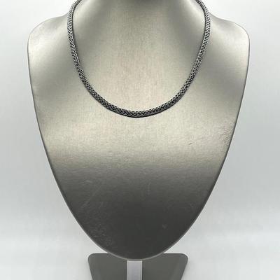 LOT 185: Suspicion Sterling Silver & Marcasite Woven 18" Necklace