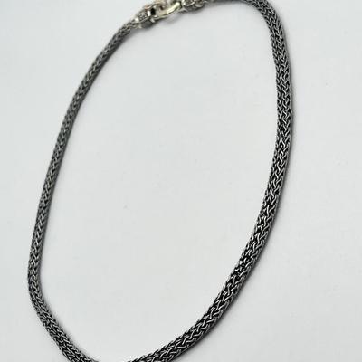 LOT 185: Suspicion Sterling Silver & Marcasite Woven 18" Necklace