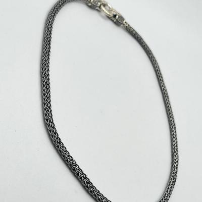 LOT 185: Suspicion Sterling Silver & Marcasite Woven 18" Necklace