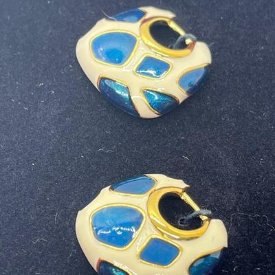 LOT 186: Kenneth Jay Lane Interchangeable Earrings - Pierced and Clip-On