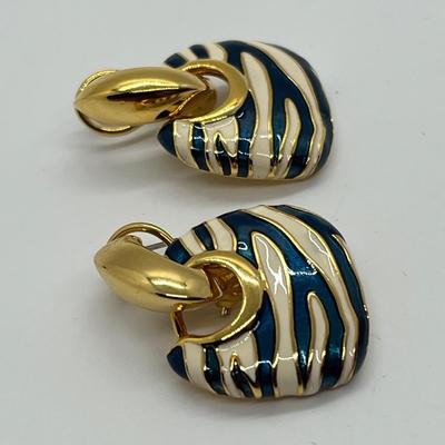 LOT 186: Kenneth Jay Lane Interchangeable Earrings - Pierced and Clip-On