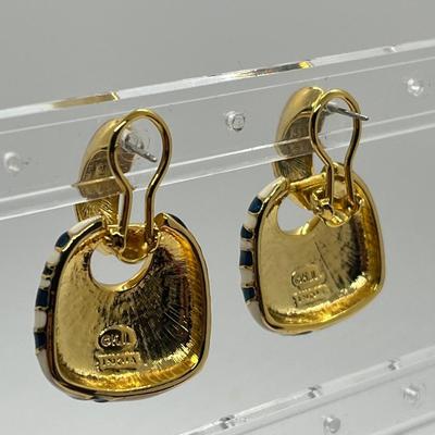 LOT 186: Kenneth Jay Lane Interchangeable Earrings - Pierced and Clip-On